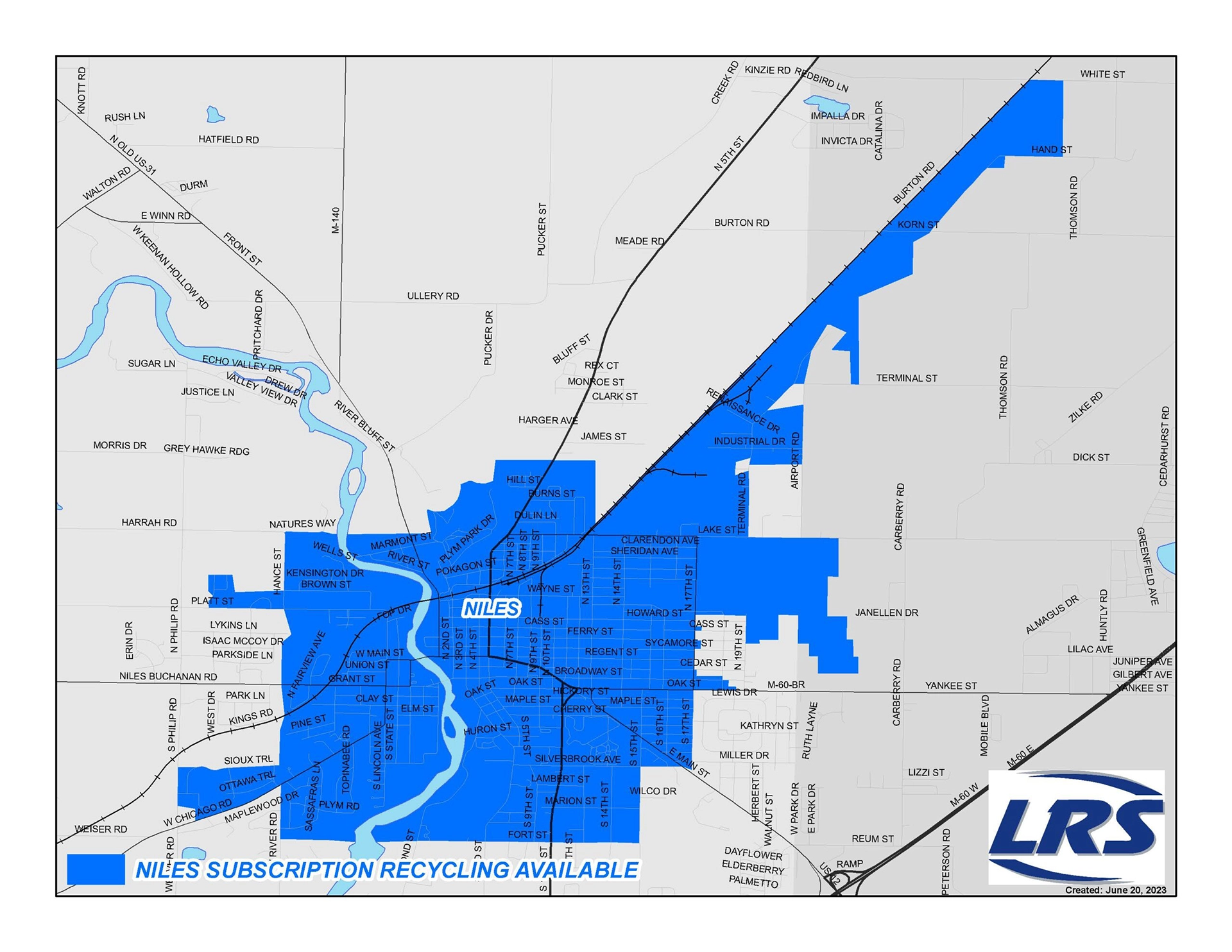 LRS - Michigan - Recycling Service Areas - Niles